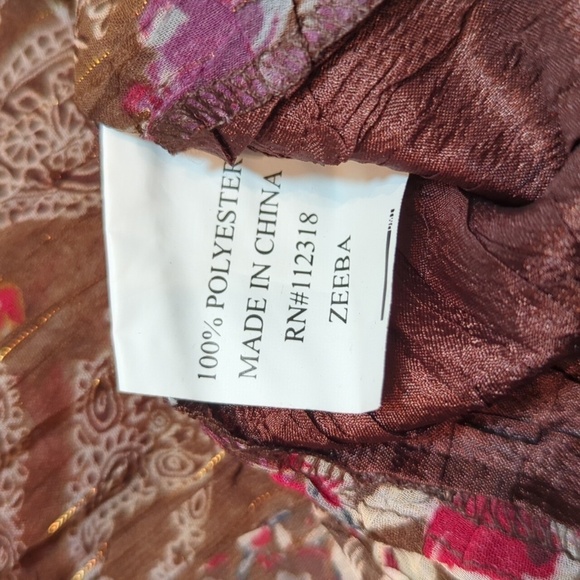 Zba Women's Long Sleeve Sheer Floral Blouse Size Medium NEW - Picture 8 of 10